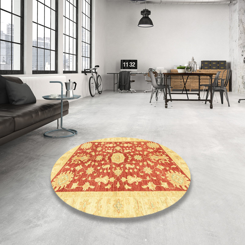 Tapis décoratif multicolore à motif abstrait, Rond 7 pi