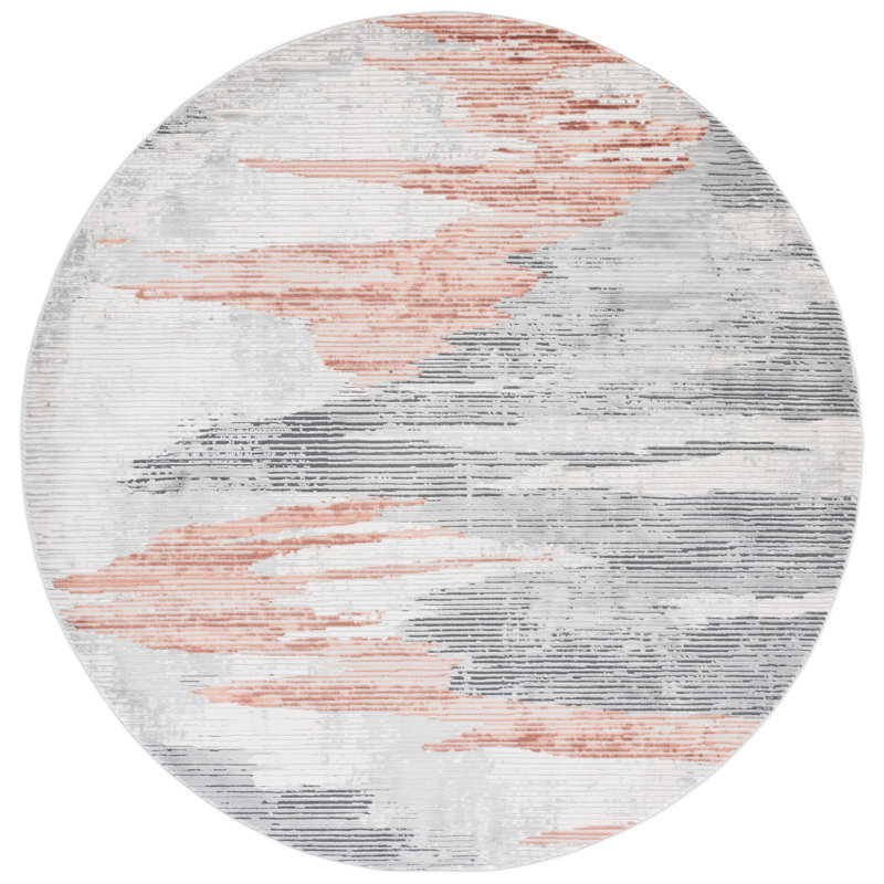 Damionna Performance Abstract Rug, Round 6'7"