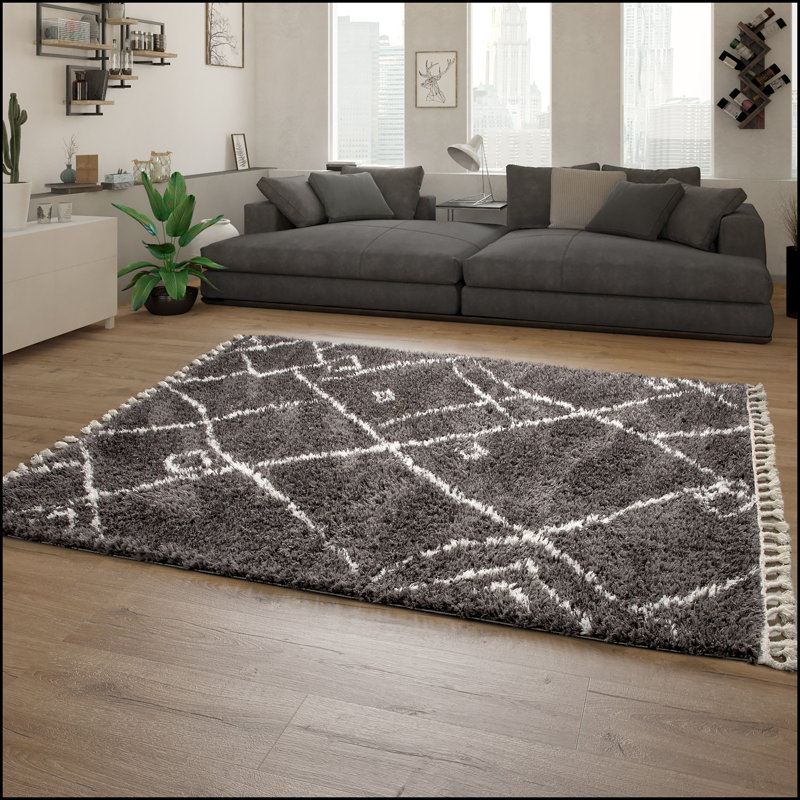 Forsan Geometric Shag Area Rug, Rectangle 240 x 340cm