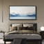 «Minimal Landscape Tranquil Hues Soft Blue Mountain Range», reproduction sur toile encadrée-111665258-98042532