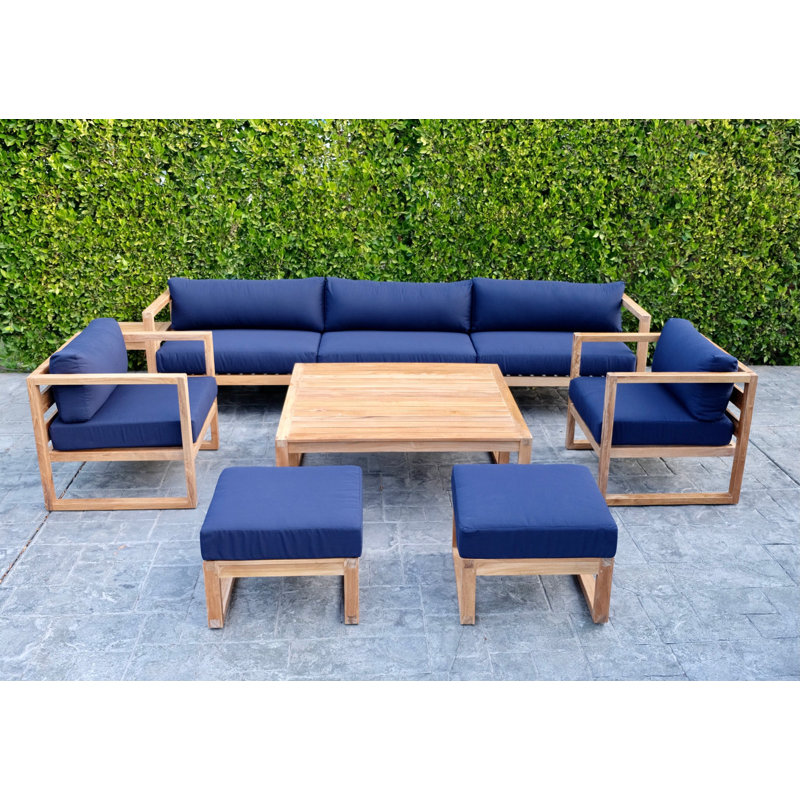 Ensemble de conversation d'extérieur pour 5 personnes avec coussins Predag, Beige antique