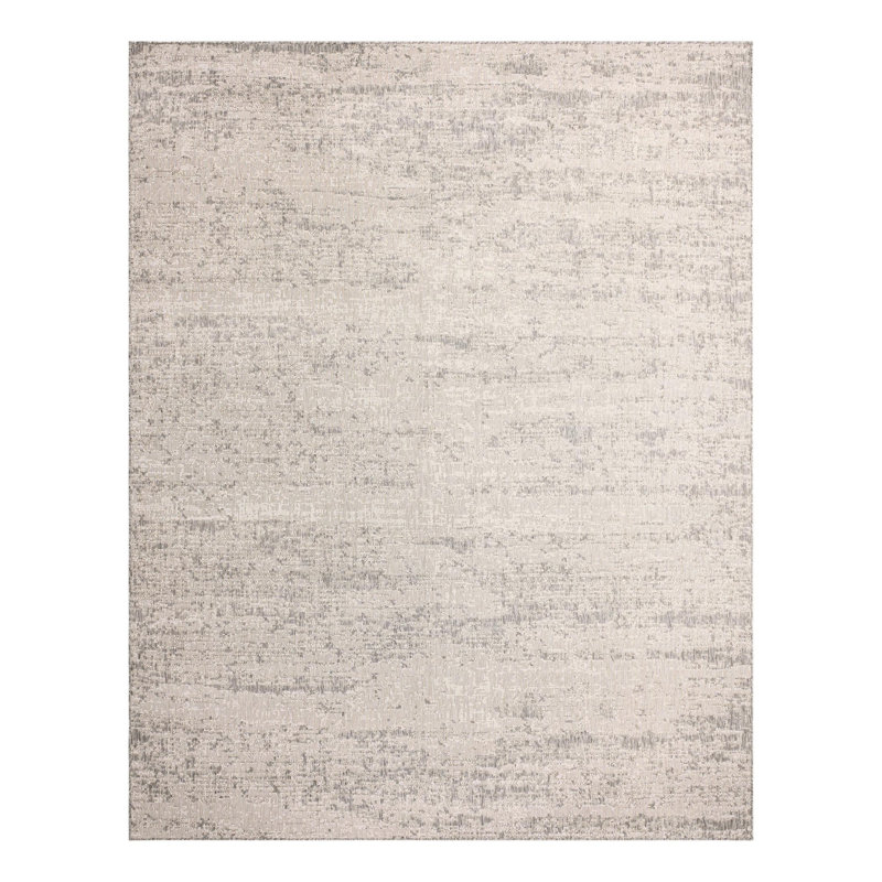 Bruss Gray Outdoor Modern Rug, Square 7'10"