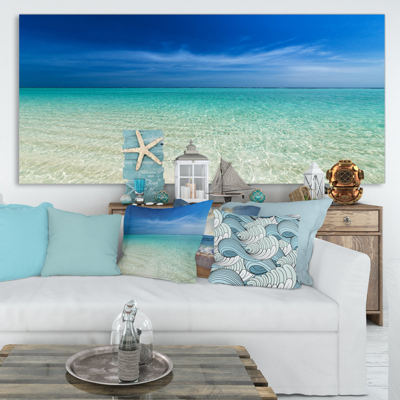 Photographie « turquoise océan under blue sky », Toile tendue, H 30 po x l 40 po x P 1,5 po