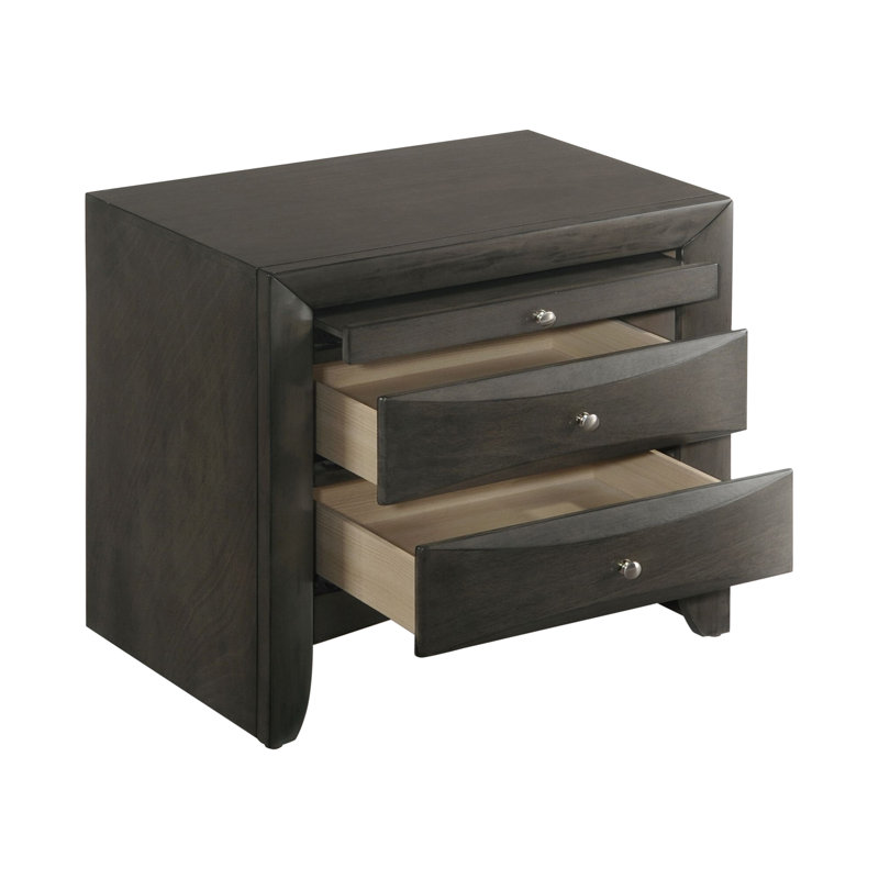Table de chevet, noir, Gris