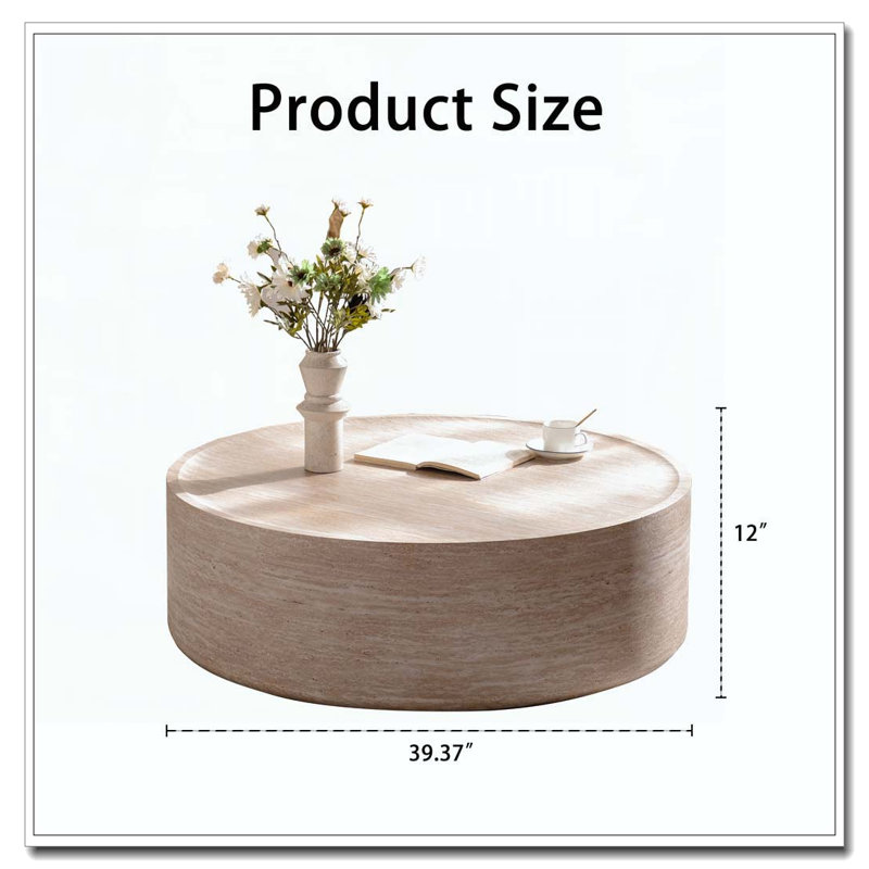 Table basse ronde 39,37 ", 12.01" H x 39.37" L x 39.37" W