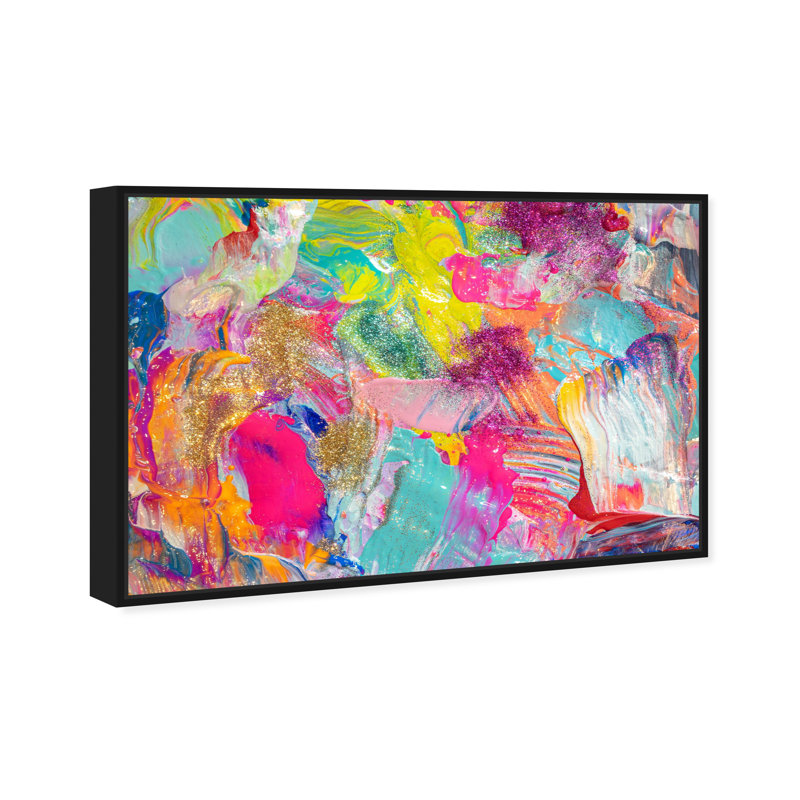 «Abstract Miami Beach Textures», impression sur toile, H 30 po x l 45 po, Cadre noir