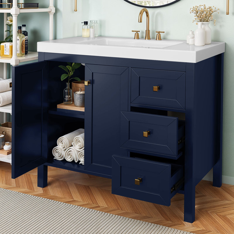  42 Inch Bathroom Vanity With Sink, Navy