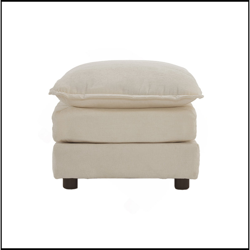 Repose-pieds polyvalent en tissu chenille pour combiner plusieurs canapés et relaxer