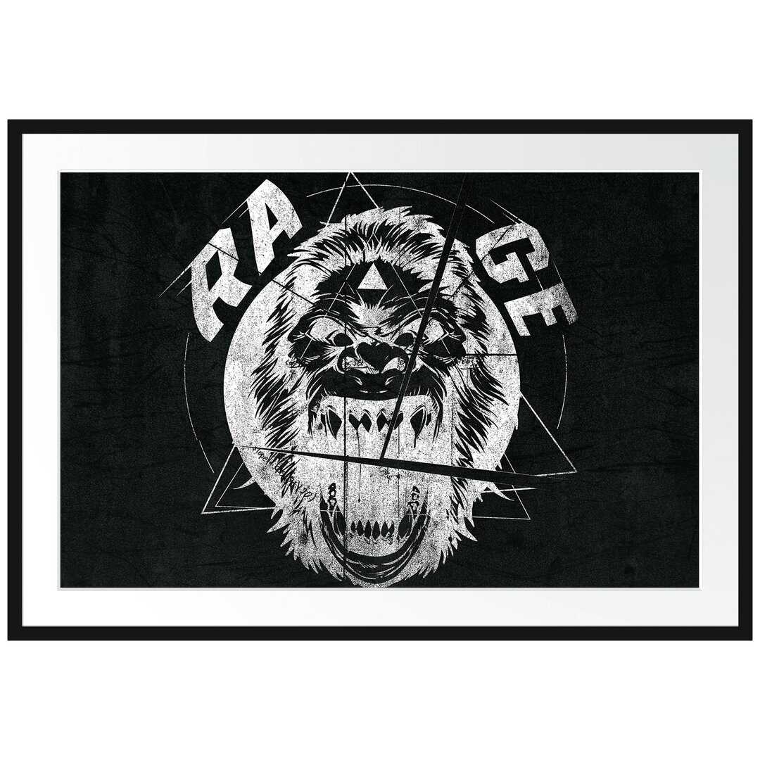 Gerahmtes Poster Rage Black