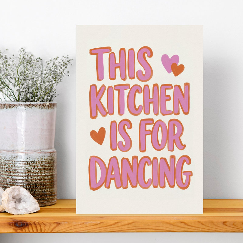 «Dancing Kitchen Heart», art mural coloré énergique et ludique, H 18 po x l 12 po