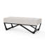 Cadre moderne de style contemporain gris avec courbes gracieuses et piqûres gaufrées à boutons, l 47,32 po x P 17,58 po