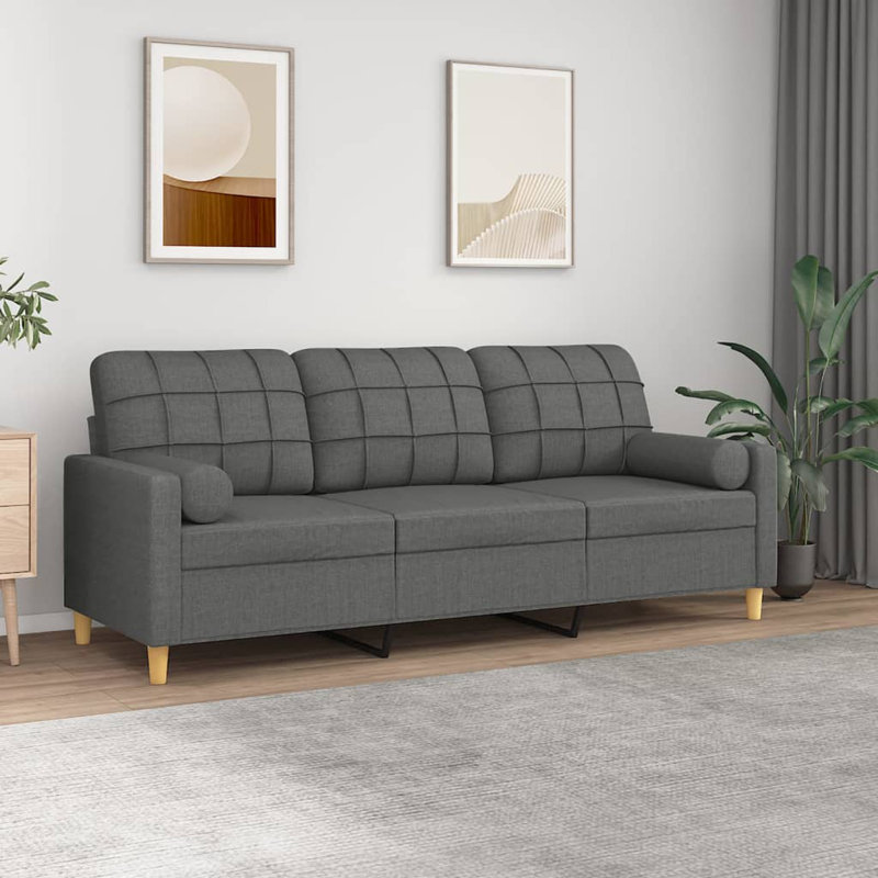Lateefa Upholstered Sofa, Dark Gray, 31.5" H x 78" W x 30.3" D