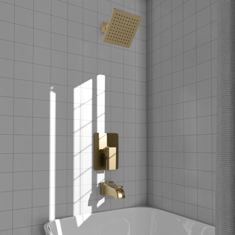 ZLINE Rubicon Modern Shower System in Brushed Nickel, Champagne Bronze