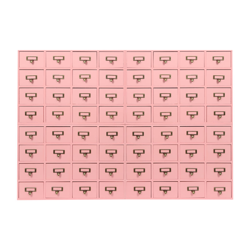 Ensemble de rangement de bureau 64 tiroirs, Rose