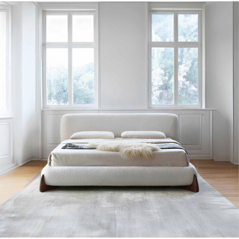 Lit moelleux moderne en bois d'agneau minimaliste