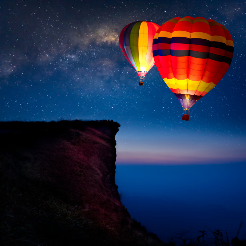 Hot Air Balloon - Wrapped Canvas Print, 91cm H x 91cm W x 3.8cm D