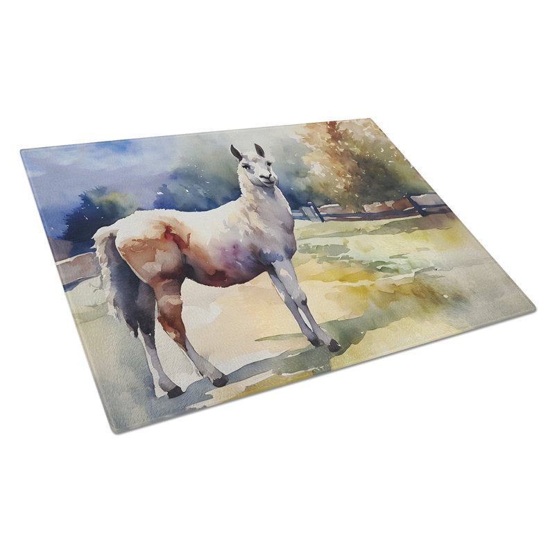 Llama Glass Cutting Board Large