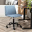 Fauteuil pivotant bleu pour bureau - Hauteur réglable, revêtement en tissu respirant, base métallique robuste, coussin en mousse épaisse, 5 niveaux de confort, facile à déplacer