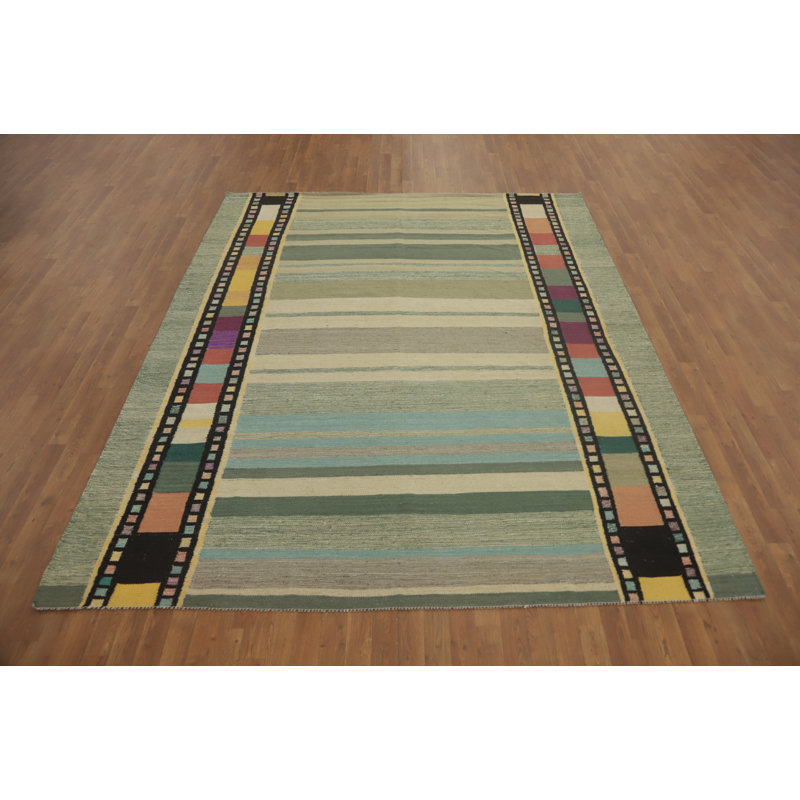 Tapis rayé en laine Kilim