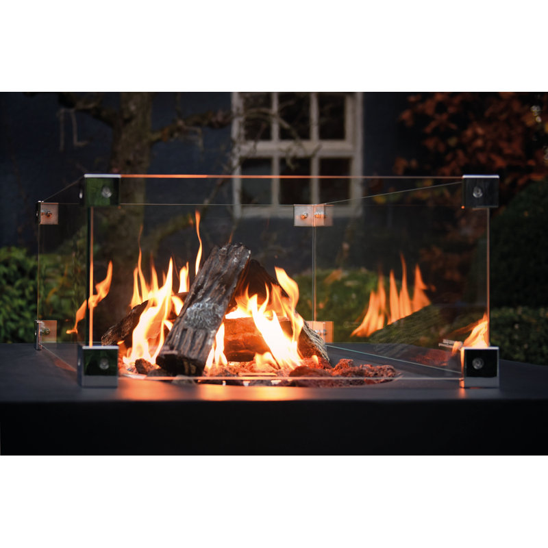 Glass Fireplace Accessory, 49cm H x 49cm W x 21cm D