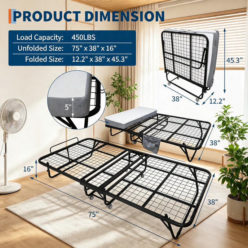 Metal Daybed, 96.5 x 190cm