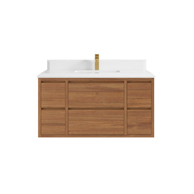 Meuble-lavabo simple 42 po avec plateau en quartz Madison