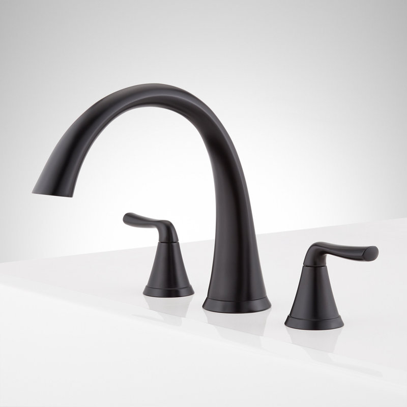 Provincetown 3-Hole Roman Tub Filler without Rough in Valve, Matte Black