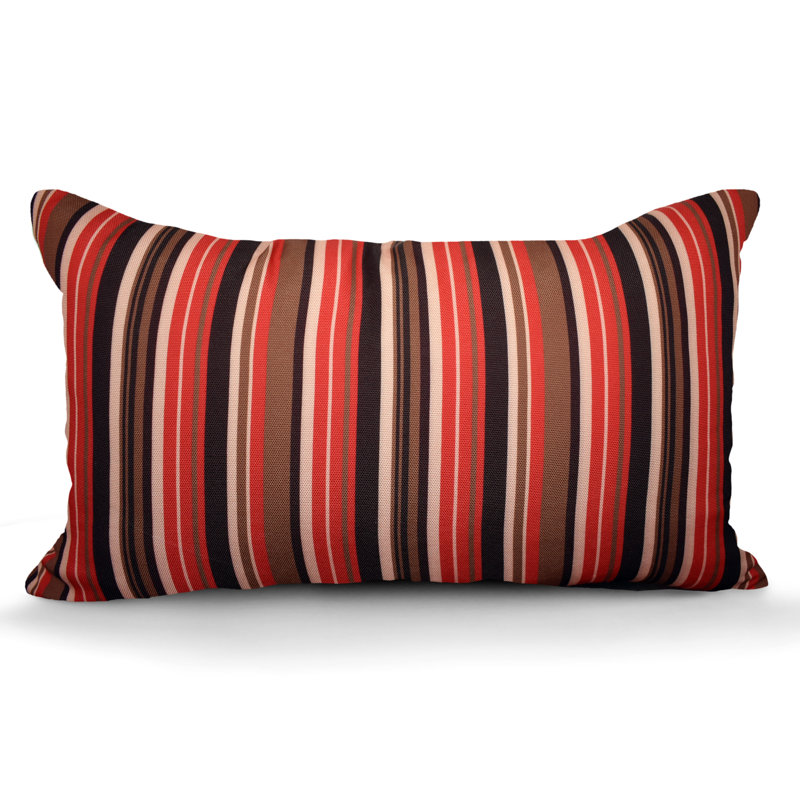Coussin intérieur/extérieur Floral, Rayures rouges