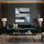 Minimalisme 44, art mural bleu sur toile