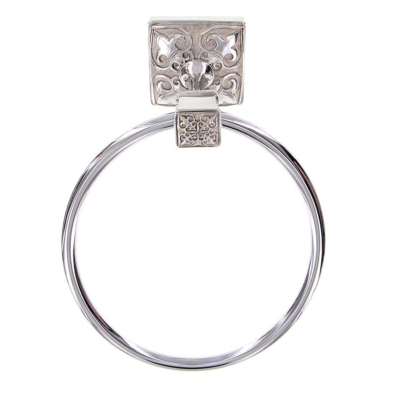 Fleur de Lis Towel Ring, Polished Nickel