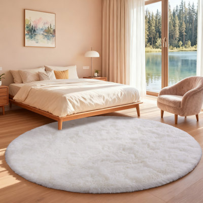 Solid Rug Soft Fluffy Cream White Indoor Area Rug for Living Room Bedroom Nursery Kids Room