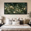 Art mural sur toile encadrée - Champ de fleurs sauvages botaniques foncées avec des fleurs ivoire douces - 16 po x 24 po, 24 po x 36 po-155721772-155721770