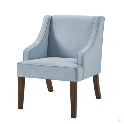 Mid Century Modern Accent Chair,Upholstered Fabric Armchair with Solid Wood Legs,Lounge Reading Chair for Living Room,Bedroom,Office