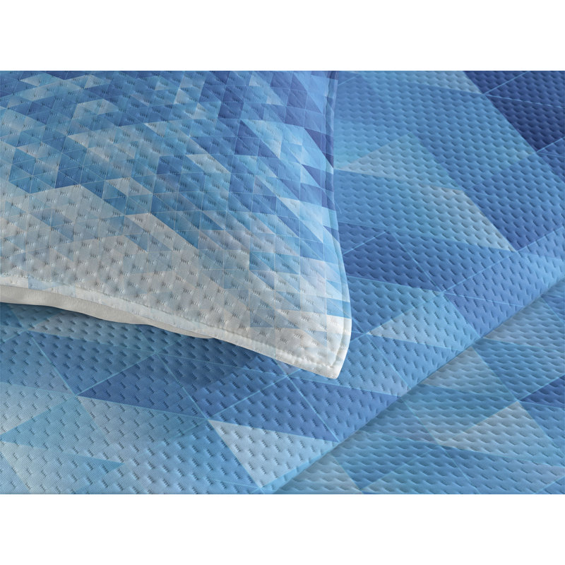 Polyester Geometric Shapes Coverlet, King Bedspread + 2 Shams