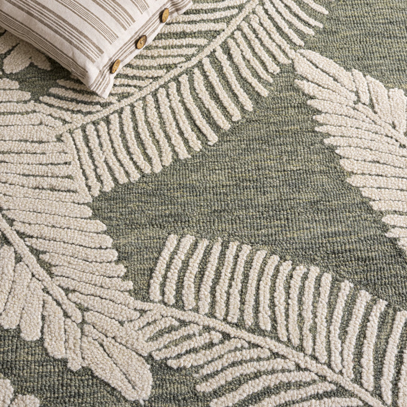 Jardin Hand Tufted Wool;Cotton Floral Indoor Rug, 4'-0" X 6'-0" Rectangle