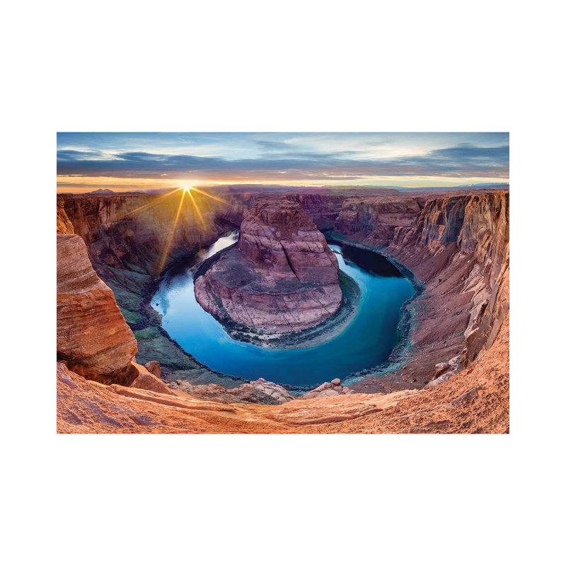 «Sunset at Horseshoe Bend and Colorado River» par Susanne Kremer - photographie sur toile tendue, H 40 po x l 60 po x 1,5 po