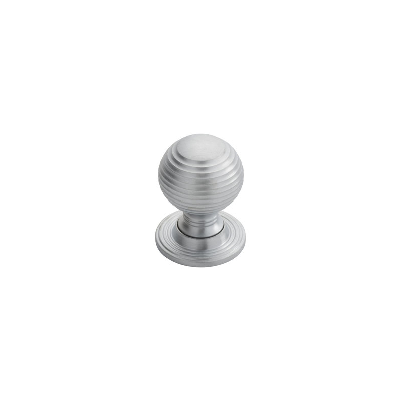 QUEEN ANNE KNOB 22Mm, Satin Chrome, 4cm H x2.7cm W x 2.7cm D