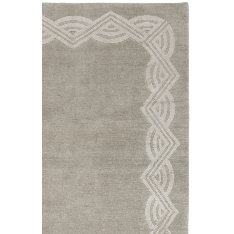 Hand Woven Silk and Wool Moroccan Area Rug, Rectangle 6' x 9'