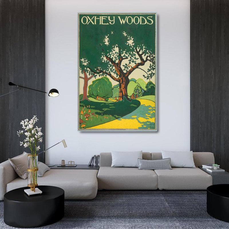 «Oxhey Woods, London Underground» par Edward Mcknight Kauffer - Art mural sur toile tendue avec châssis, H 40 po x l 28 po
