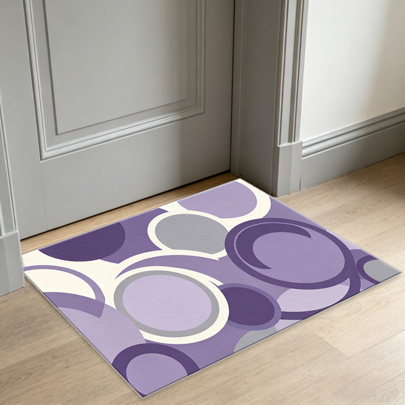 Lavender Round Curve Abstract carpet-easy to clean, machine-washable, soft and comfortable; suitable for door mats, kitchens, living rooms, bedrooms, corridors, and laundry areas. Easy to clean, durable carpet for home decoration.
