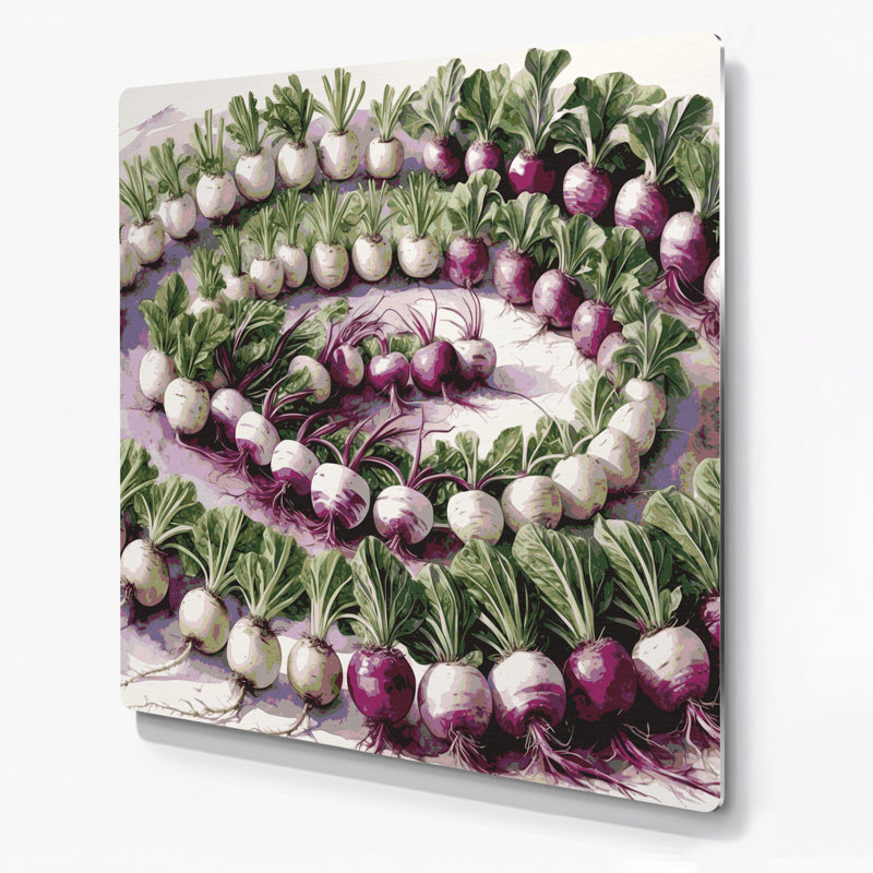 Légumes, navets, art mural en métal beige, H 12 po x l 12 po