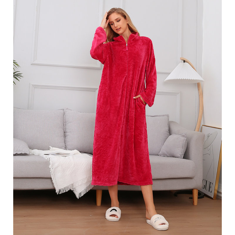 Peignoir à fermeture à glissière pour femme avec fermeture à glissière pour femme S-3XL, XL