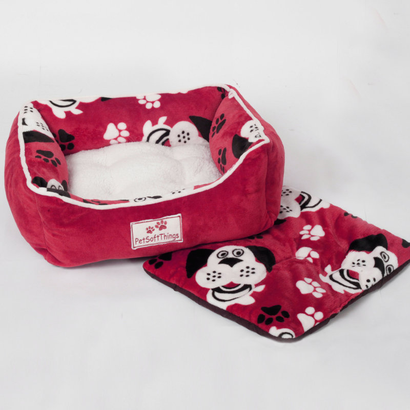 Animal Print Polyester Pet Bed, Red