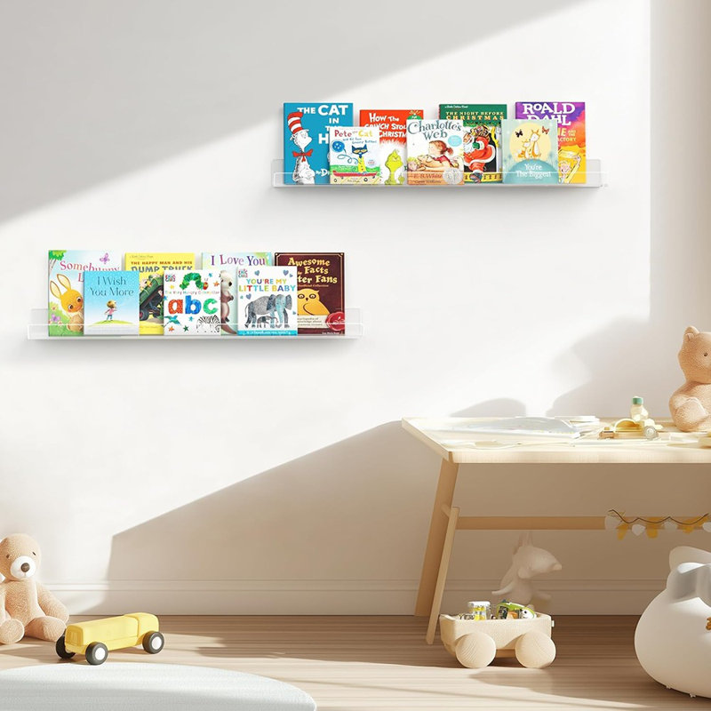 Bibliothèque murale - étagères murales en bois à 8 niveaux pour le rangement et la présentation de bureau, de salon et de chambre à coucher