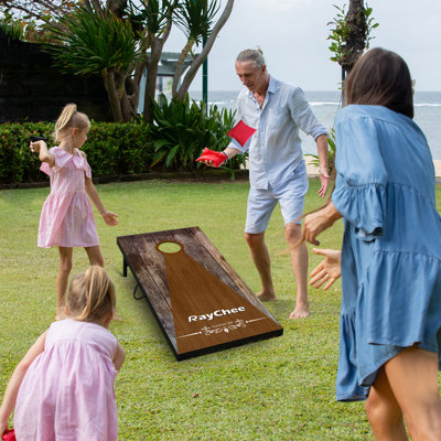 Raychee 2' X 4' Premium Wood Cornhole Set With 8 Bean Bags