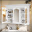 Armoire à pharmacie 40 "avec miroir, armoire de rangement pour salle de bain avec porte miroir et tablettes, armoire de salle de bain murale avec portes en verre