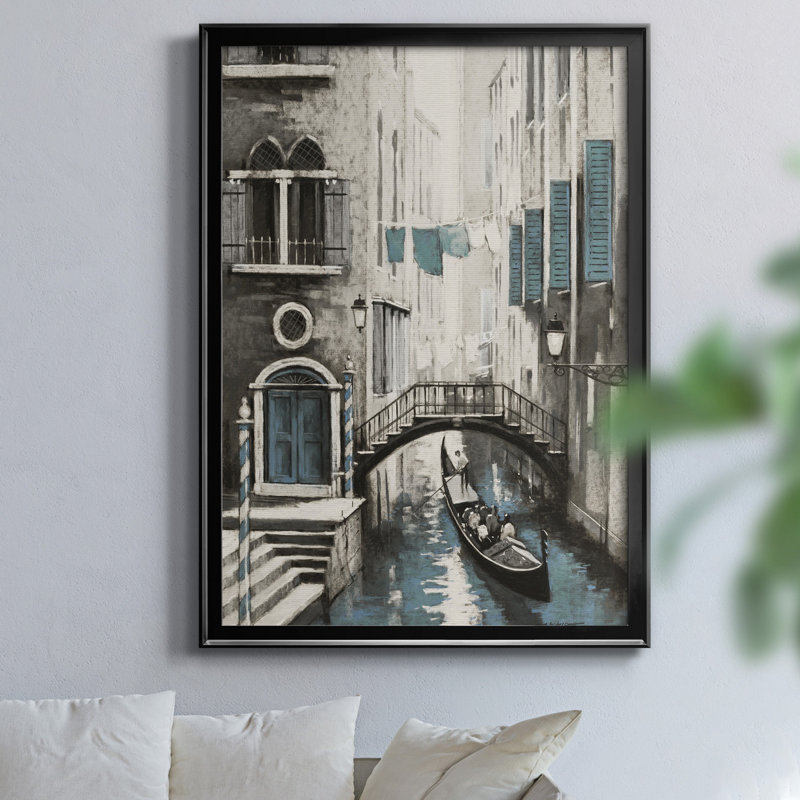 «Venice I» par J Paul, reproduction d'art sur toile encadrée, H 22,5 po x l 30,5 po x P 1,5 po, Noir