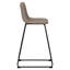 Chaise d'ordinateur contemporaine avec housse en cuir taupe et structure en métal pour plusieurs espaces de travail,