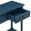 Console bleu marine foncé, design d'inspiration vintage, deux tiroirs spacieux, rangement, tablette inférieure, idéale pour exposer vos objets, en pin massif, fini lisse, coloris bleu marine, style traditionnel.