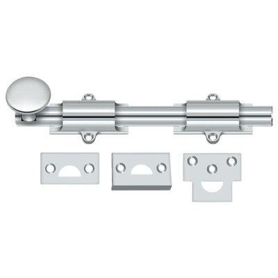 Deltana 8SB26 8" Surface Bolt; Heavy Duty; Bright Chrome Finish